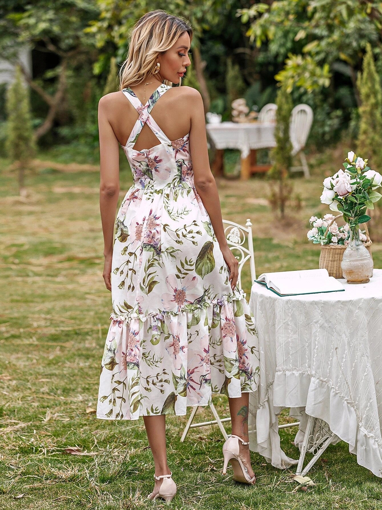 Spring Sleeveless Printed Slim Fit Dress