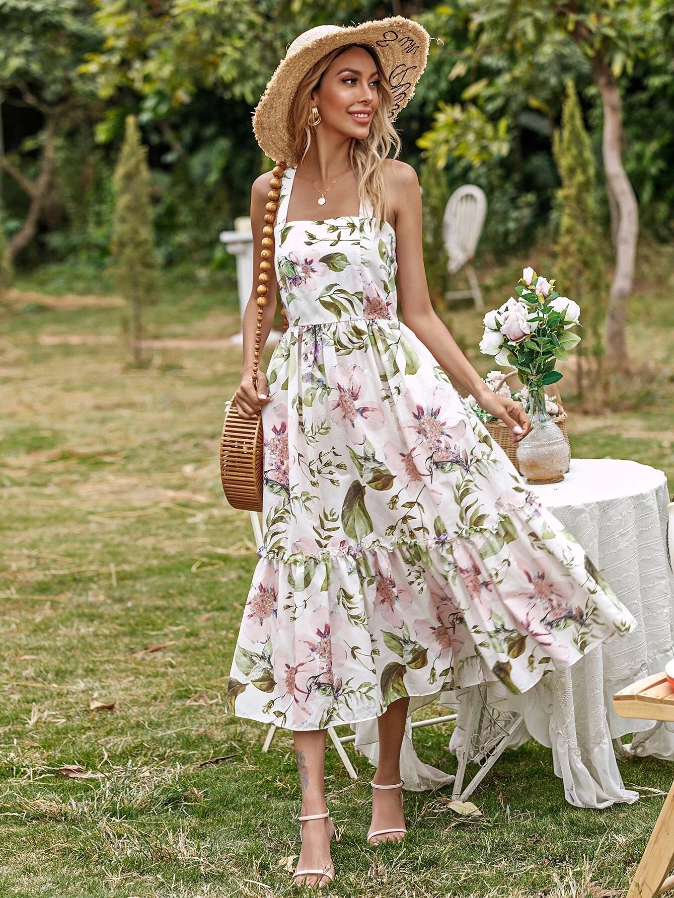 Spring Sleeveless Printed Slim Fit Dress