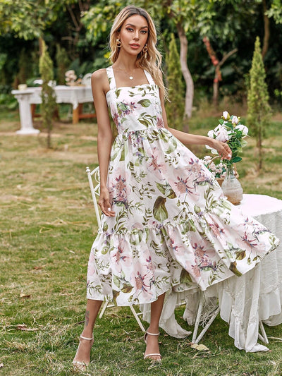Spring Sleeveless Printed Slim Fit Dress