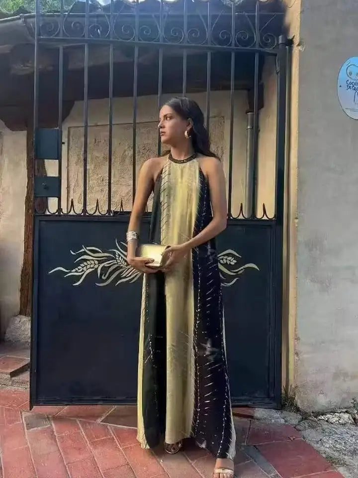 Halterneck Backless Maxi Dress