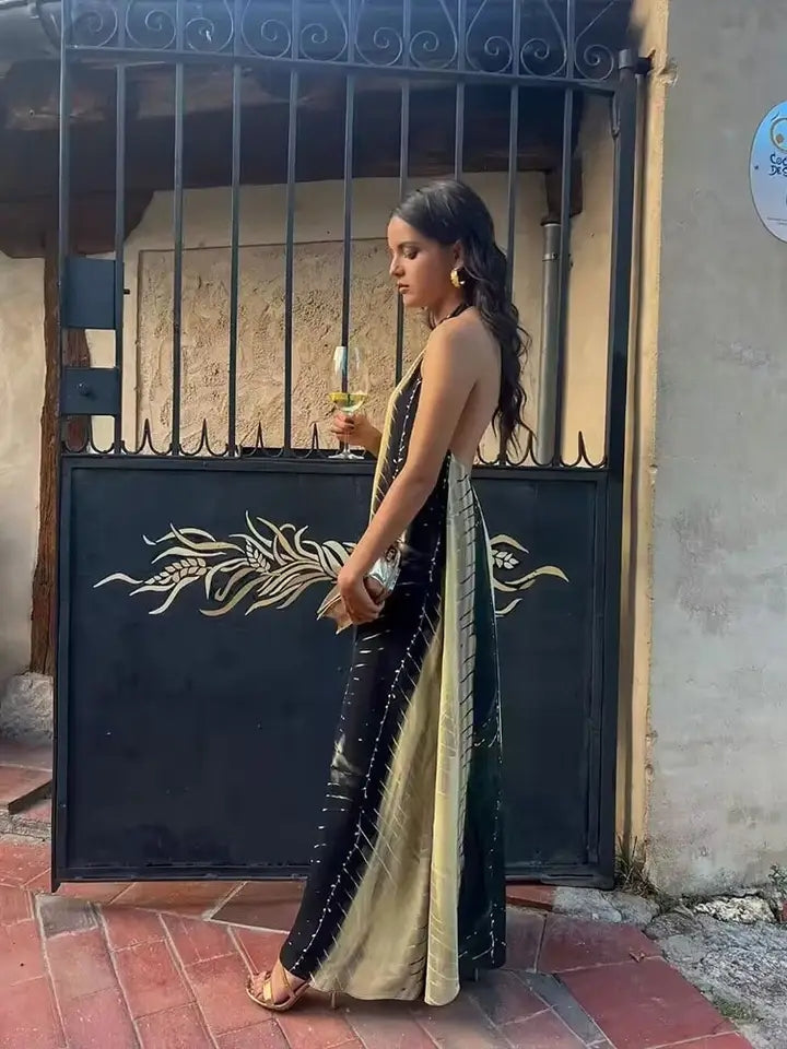 Halterneck Backless Maxi Dress