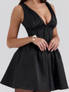 V Neck Corset Short Dress