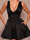 V Neck Corset Short Dress