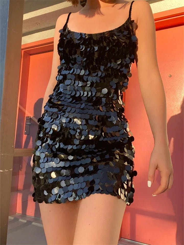 Coin Sequins Short Bodycon Dress