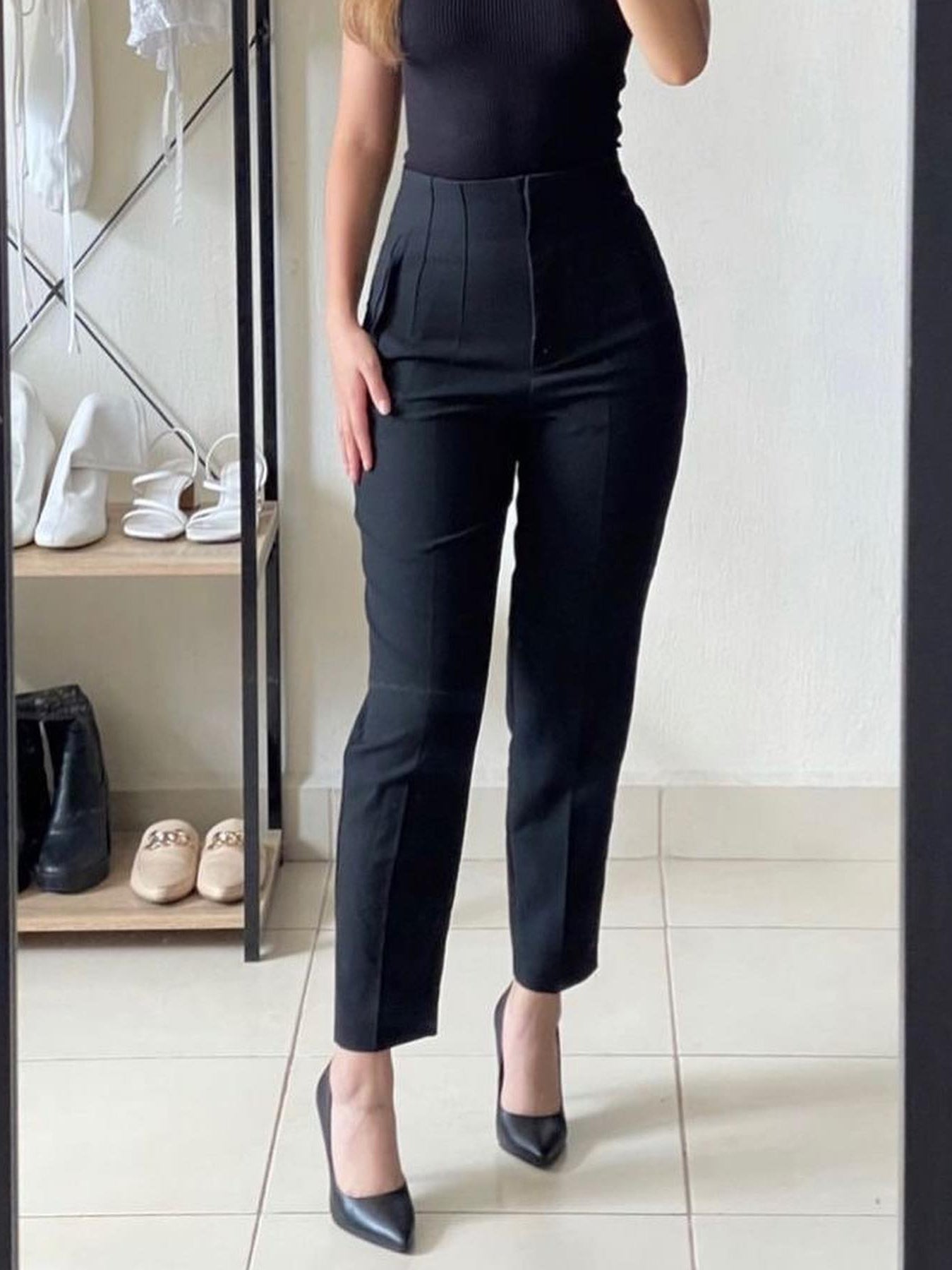 Black Relaxed Fit Pants for Women, High Waist Wide Leg Pants for Women, Black  Pants High Rise, Black Pants Womens - Etsy