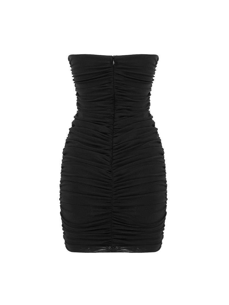 Deep Neck Corset Mesh Nightclub Dress