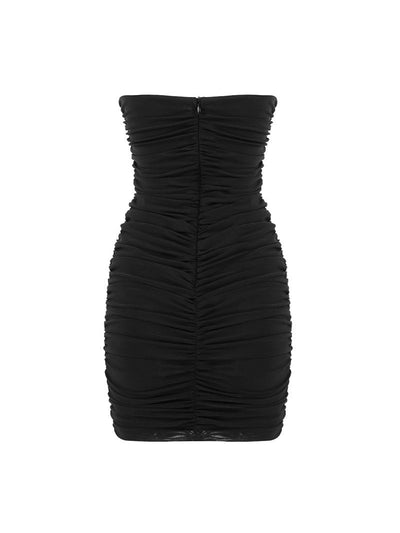 Deep Neck Corset Mesh Nightclub Dress