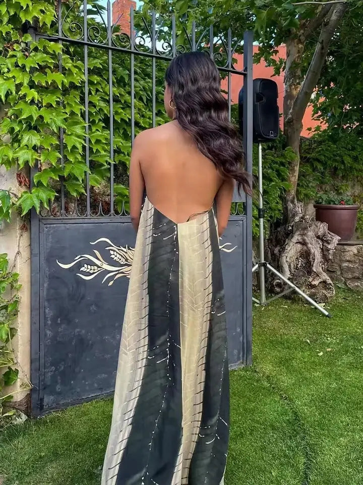 Halterneck Backless Maxi Dress