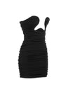 Deep Neck Corset Mesh Nightclub Dress