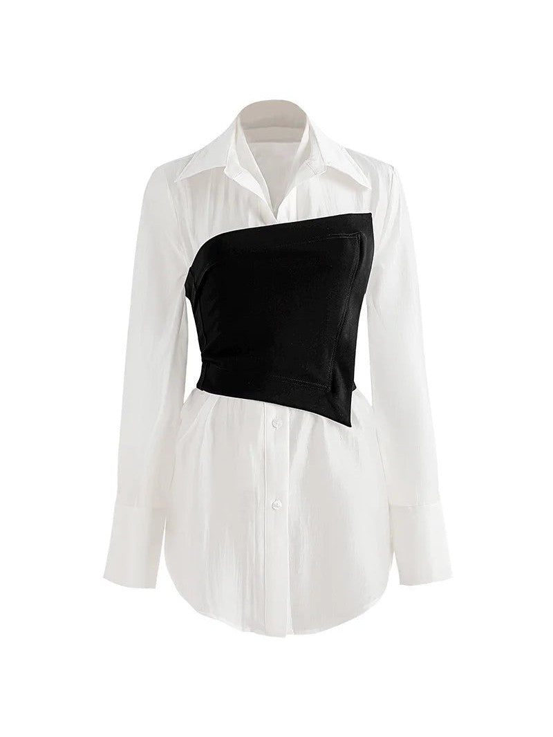 Corset Top & Plain Shirt