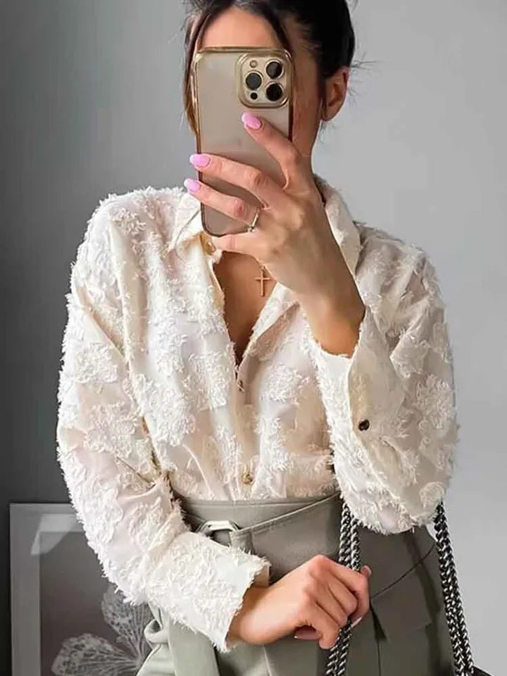 Floral Print Textured Shirt