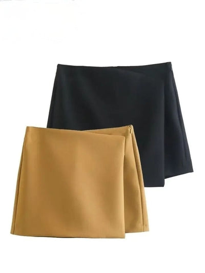 High Waist Plain Skorts Skirt