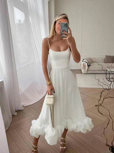 Suspenders Large Swing Three Dimensional Floral A line Dress