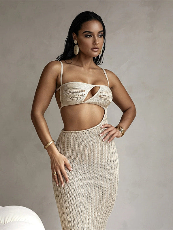 Spaghetti Strap Cutout Slim Sheath Dress