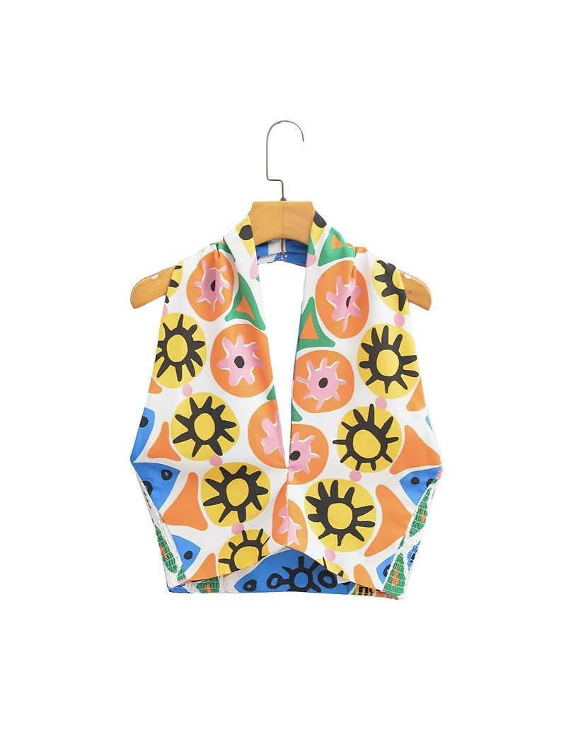 Halter neck Crop Top & Skirt Coord Set