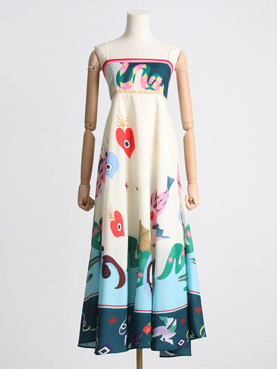 Graffiti Print Poster Holiday Beach Dress