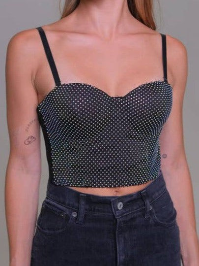 Metallic Rhinestone Bralette