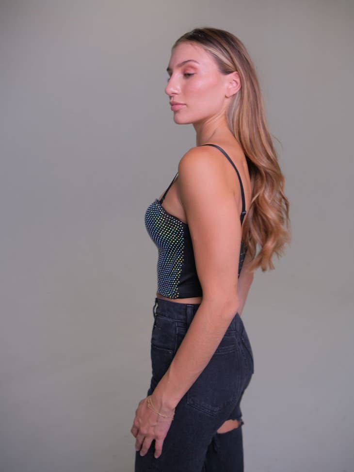 Metallic Rhinestone Bralette