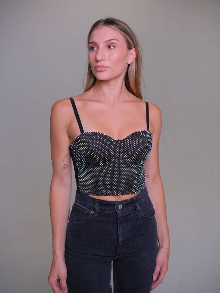 Metallic Rhinestone Bralette