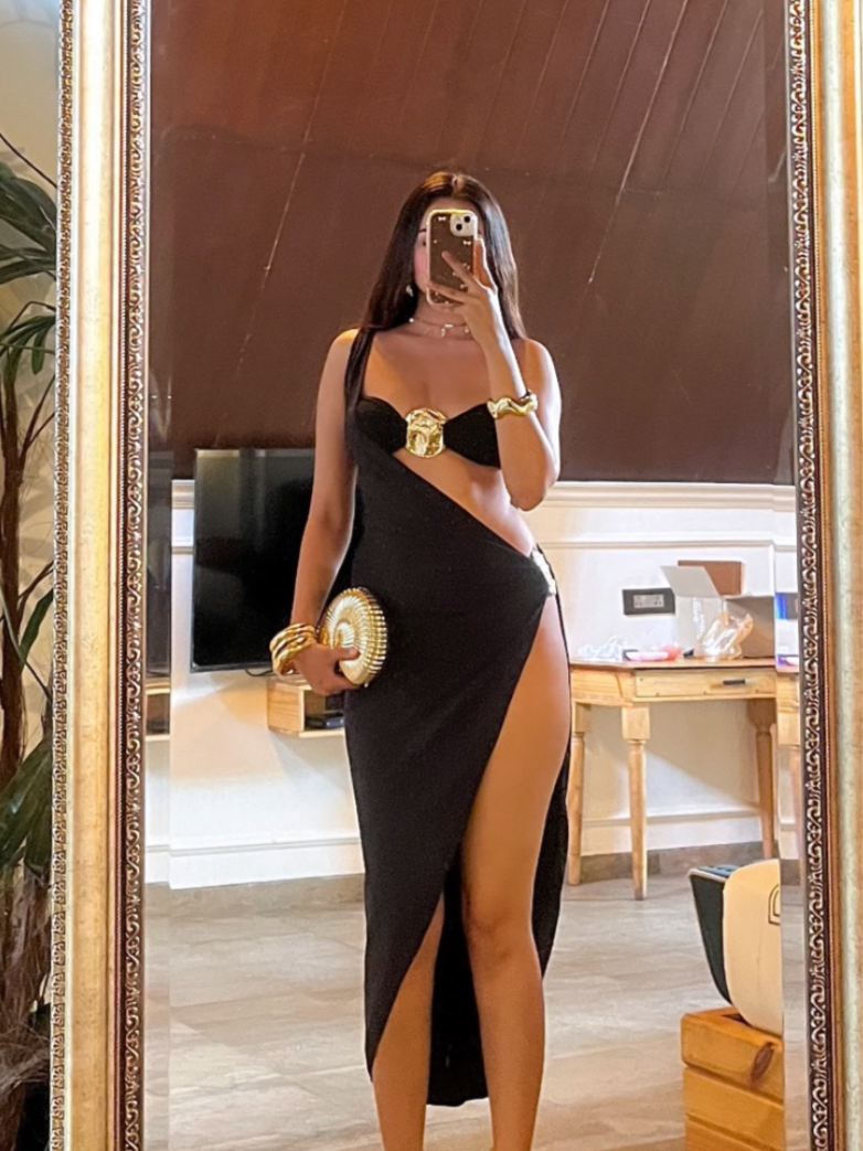 3 Piece Applique Bikini with Cover up Dress