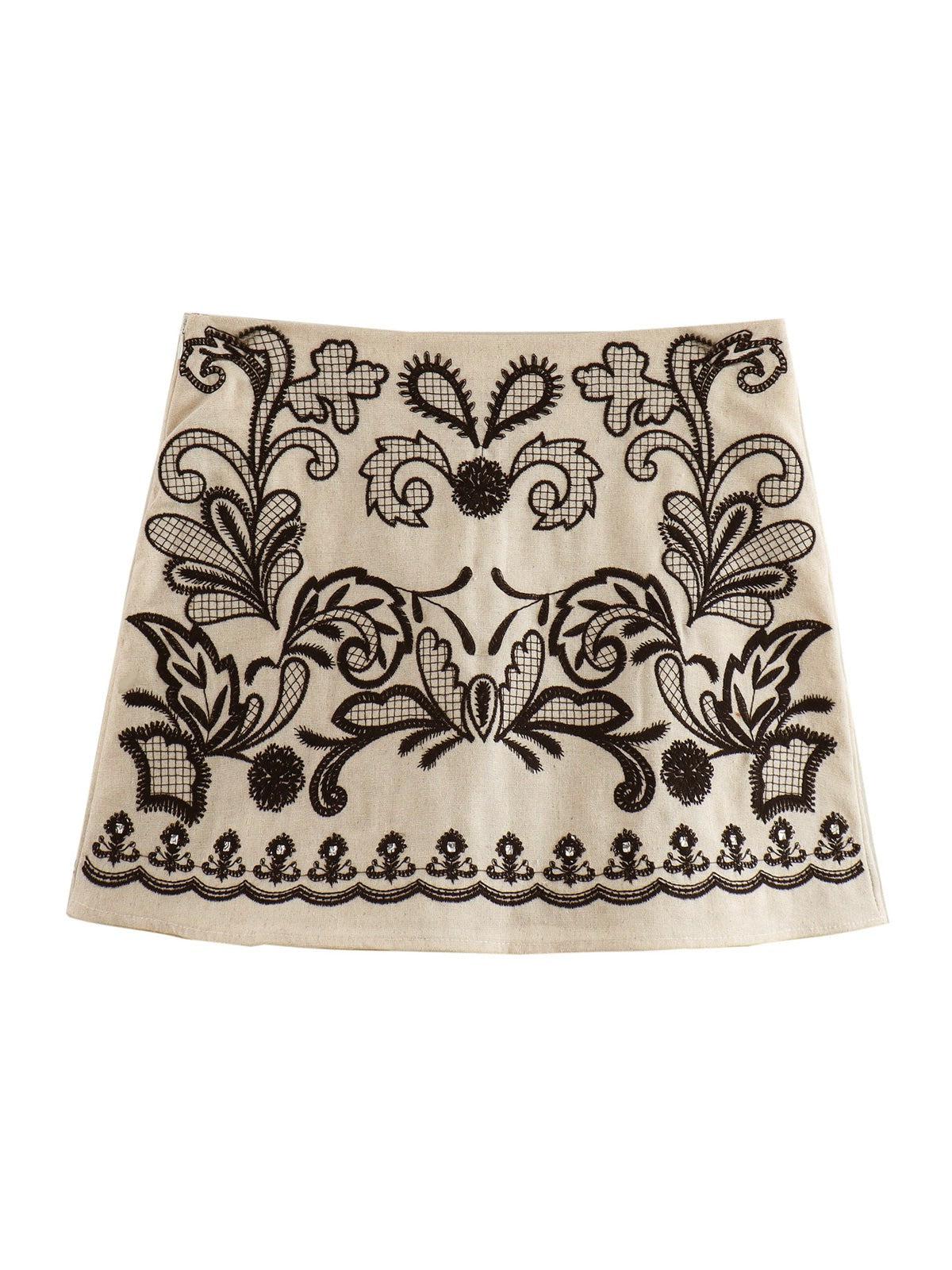 Halterneck Embroidered Top & Short Skirt Coord Set