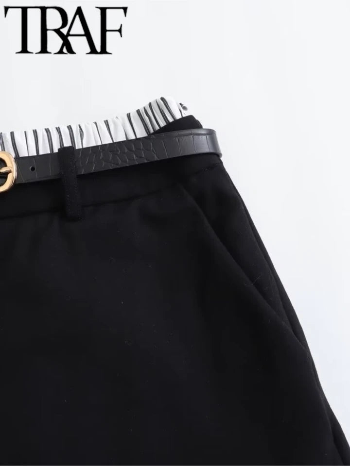 Black Skorts with Belt