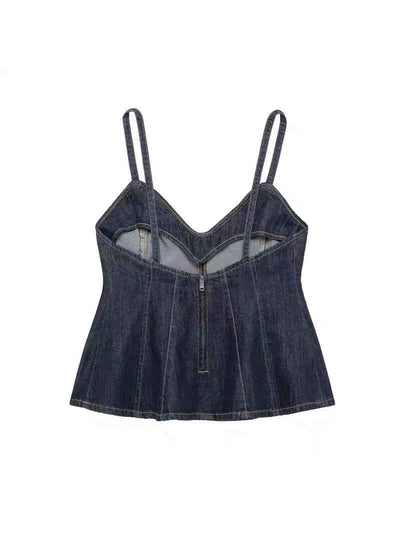 Indigo Sculpt Denim Cami Top
