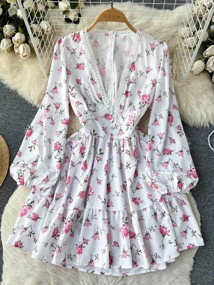 Floral Print Short A Line Dress