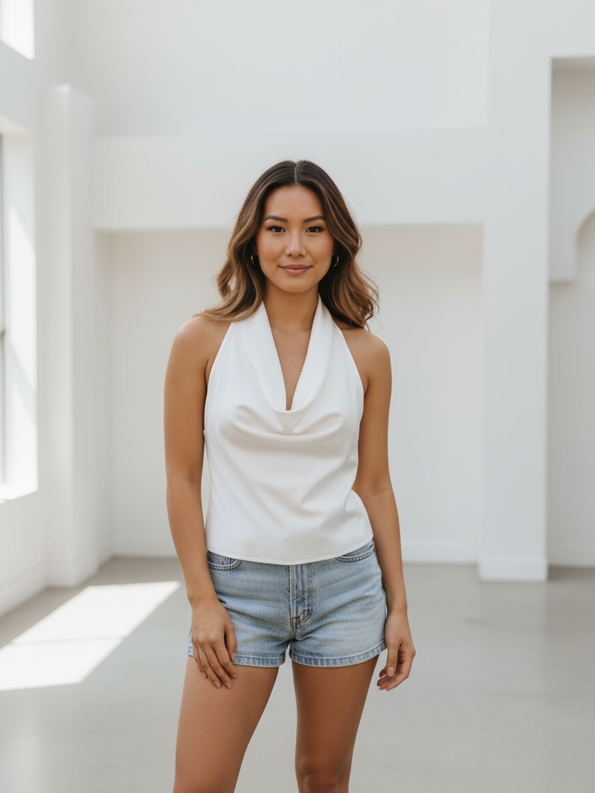 Livia Halterneck Backless Tied Top