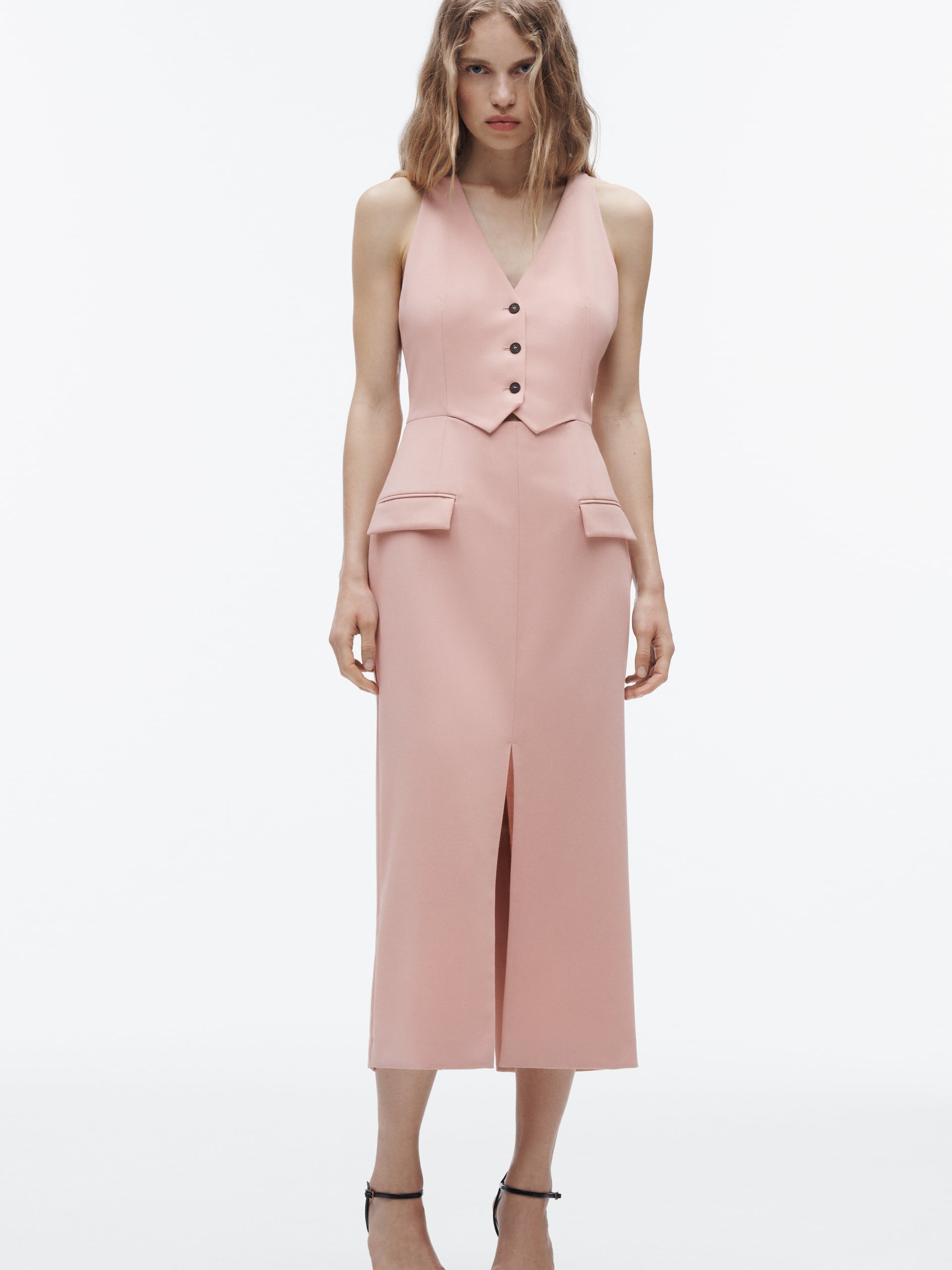 Waistcoat Style Midi Dress