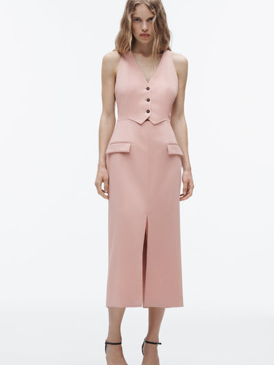 Waistcoat Style Midi Dress