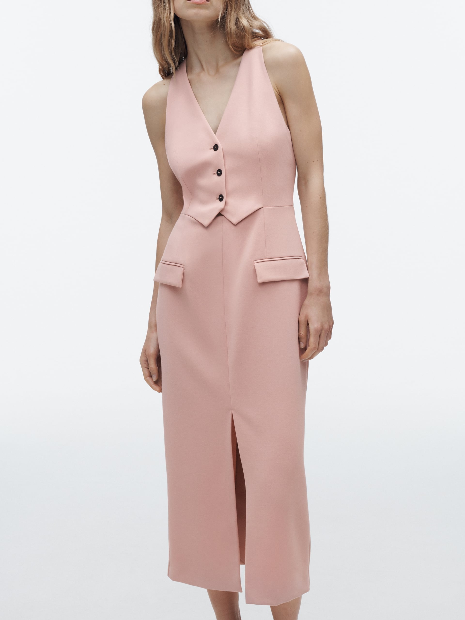 Waistcoat Style Midi Dress