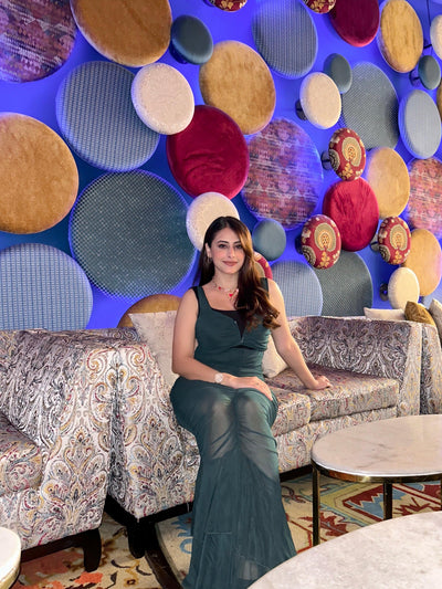 Hollow Out V Neck Mermaid Mesh Maxi Dress