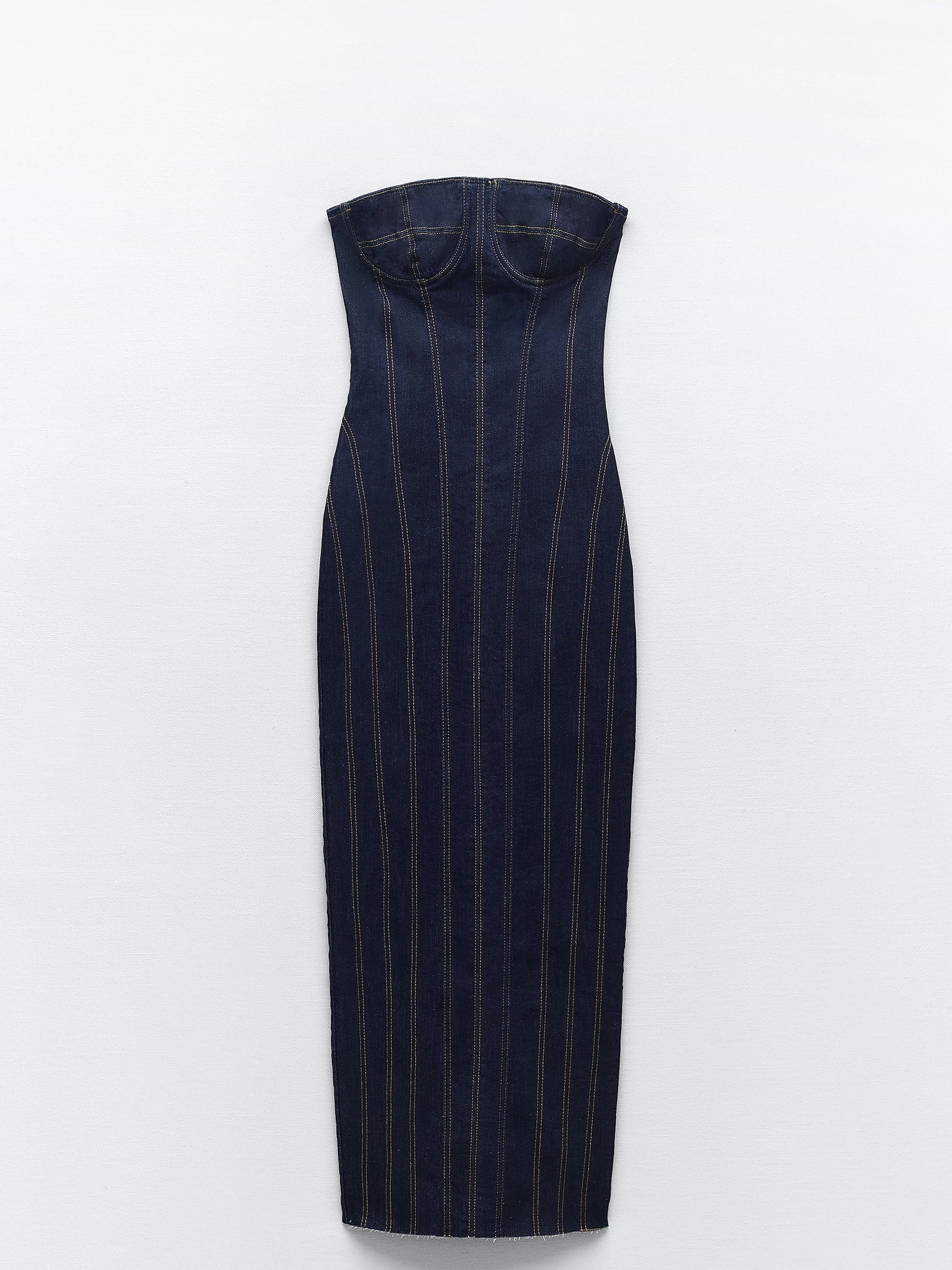 Denim Corset Tube Stitching Dress