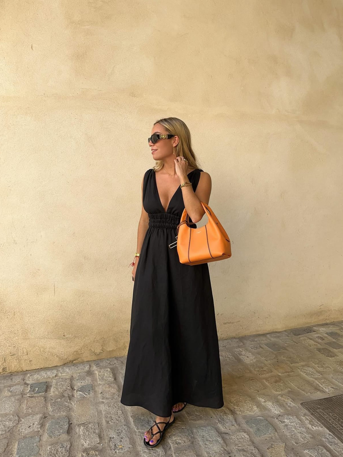 High Slit Spaghetti Strap Backless Maxi Dress