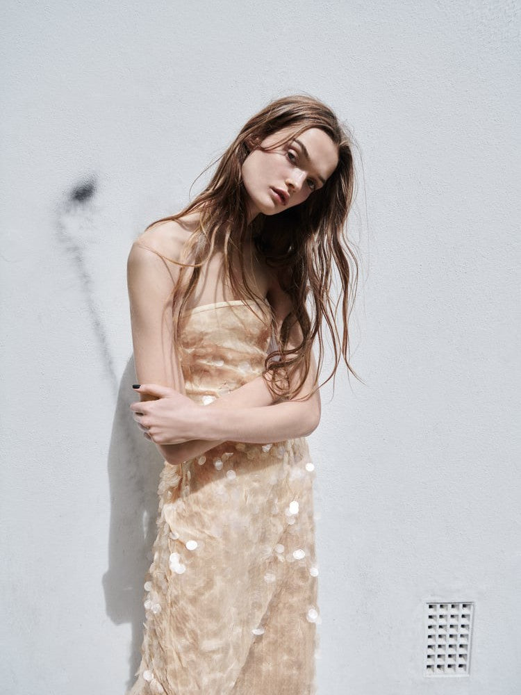 Strapless Coin Sequins Mash Tube Dress