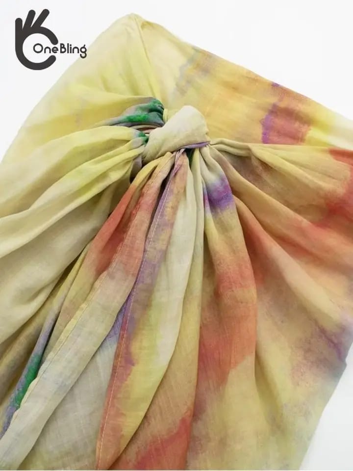 Tie & Dye Cotton Shirt & Skirts Coord Set