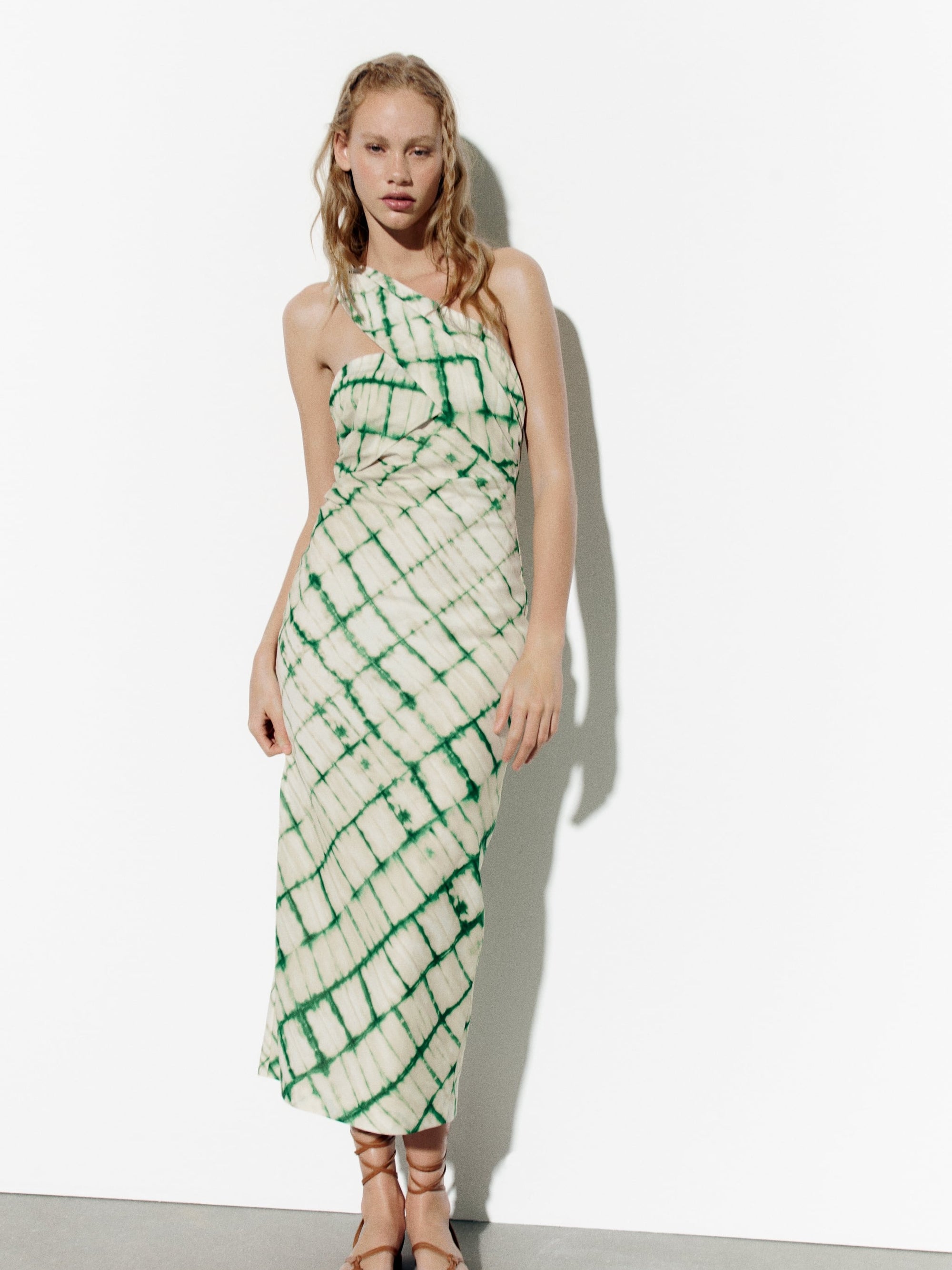 One Shoulder Tie Dye Knot Dress