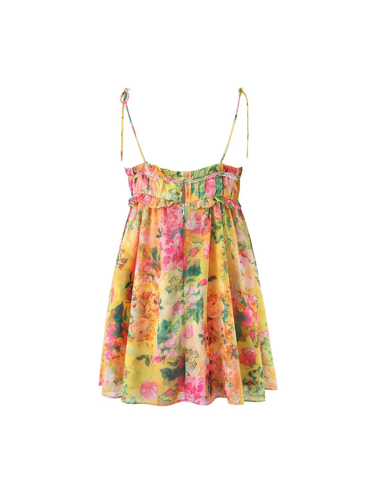 Floral Tie Neck Strap Dress