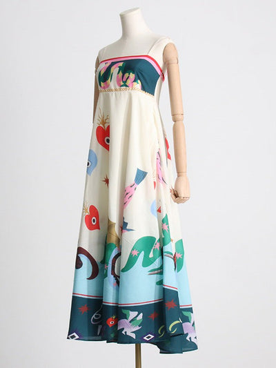 Graffiti Print Poster Holiday Beach Dress