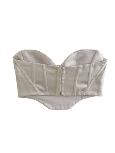 Silk Satin Textured Corset Top