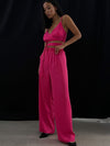Pink Full Sleeve Shirt & Vest Top with Wide Leg Pants 3 Piece Coord Set