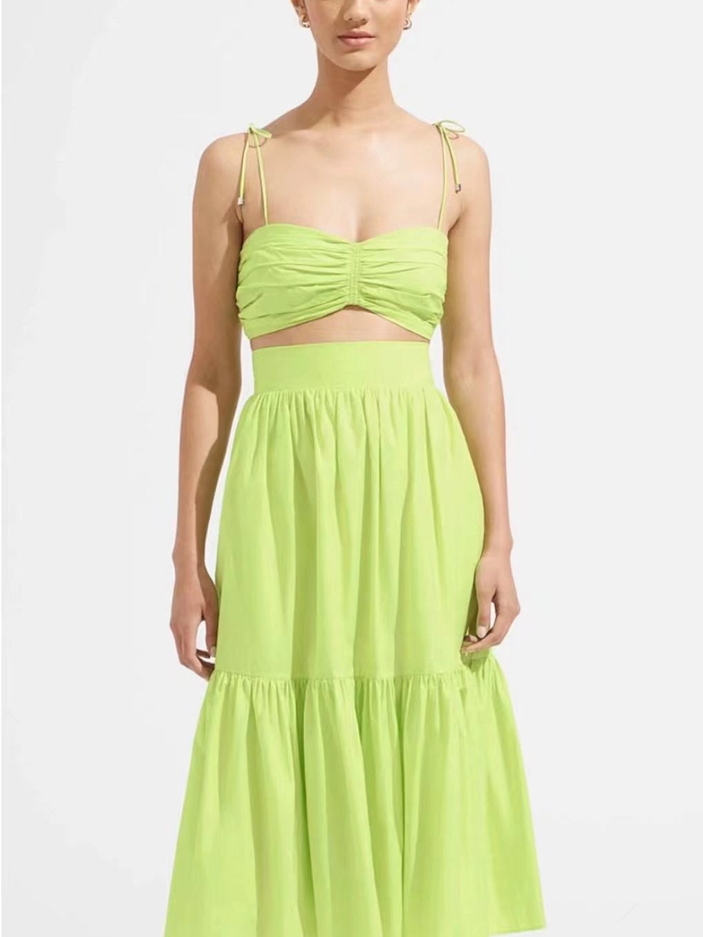 Boho Cami Tube Crop Top & High Waist Skirt Set