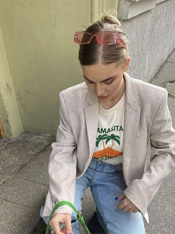 Coconut Print Shoulder Short Sleeved T-Shirt