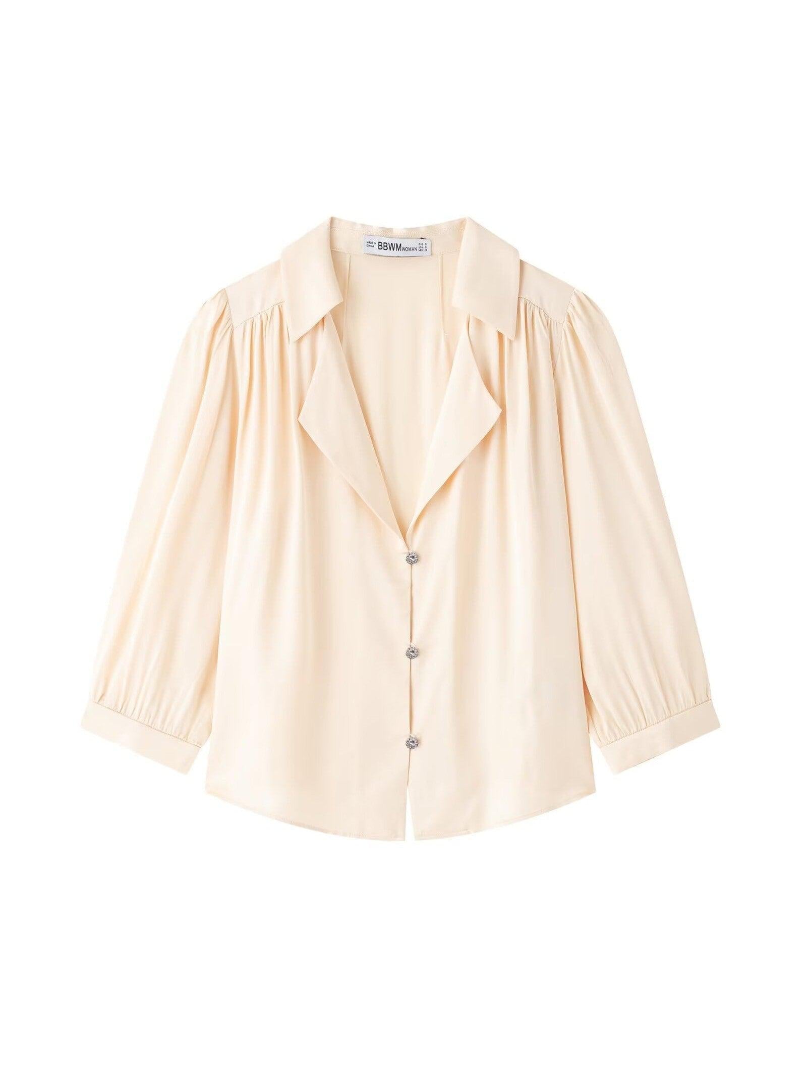 Rhinestone Button-up Shirt & Mermaid Skirt Coord Set