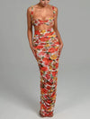 Floral Print Bralette Crop Top & Skirt Coord Set