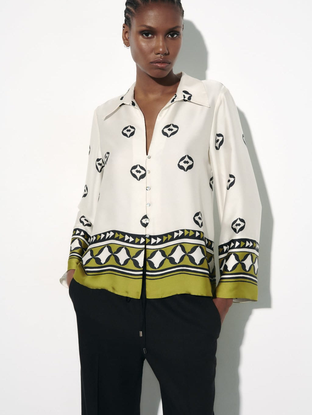 Printed Shirt Top & Pants Coord Set