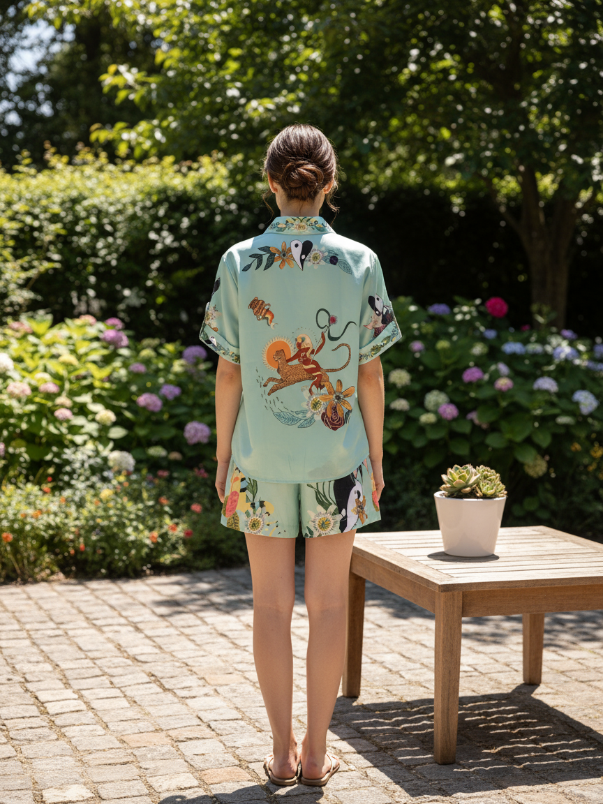 Floral Print Shirt & Shorts Coord Set