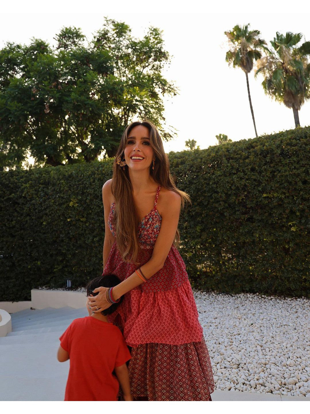 Floral Print Ruffle  Layered Frill Maxi Dress