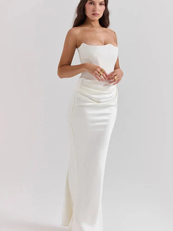 Elegant Corset Ruched Maxi Dress main image 0